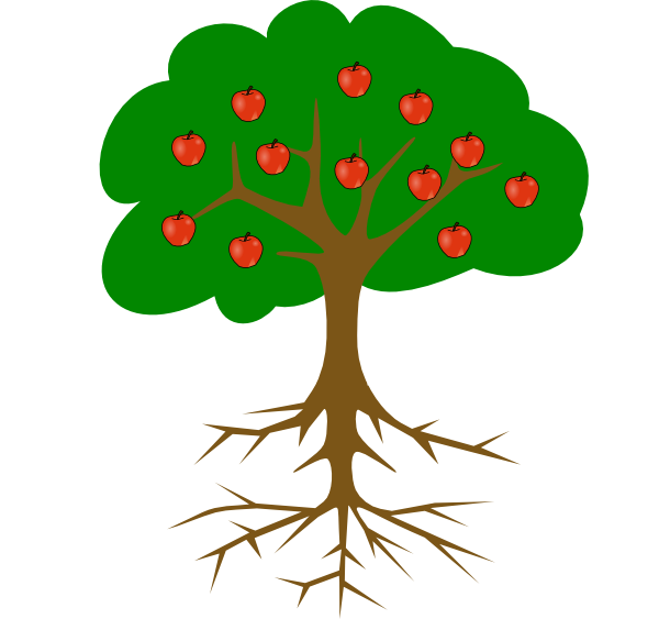 Fruit Tree With Roots Clipart