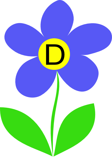Blue Flower Letter D Clip Art - vector clip art ...