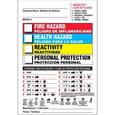 Bilingual PPE Chemical Hazard Label