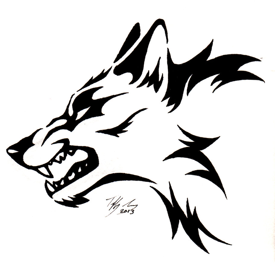 Three Wolf Heads Clipart