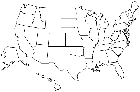 USA blank map