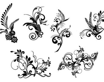 INSTANT DOWNLOAD 1 zip file- Clip Art Personal Small Commercial - flourishes Damask vintage lace Designs Border clipart 1015