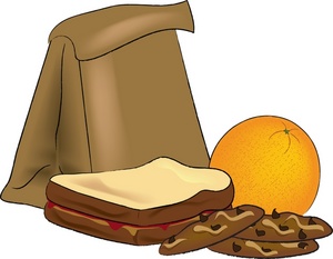 Sandwich Clipart Image: Sandwich, Cookies and an Orange