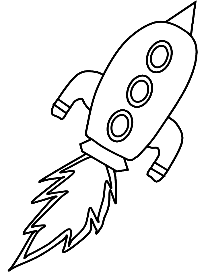Spaceship Outline - AZ Coloring Pages