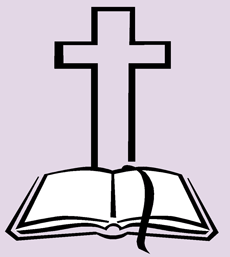 Bible with cross clip art