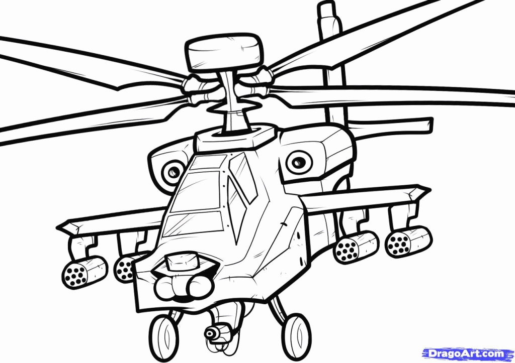How To Draw A Helicopter For Kids - AZ Coloring Pages