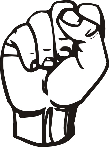Sign Language S Fist clip art Free vector in Open office drawing ...