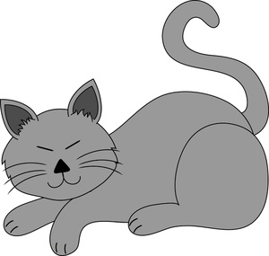 Gray And White Cat Clipart