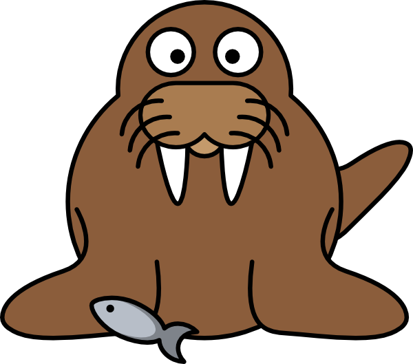 Walrus With Fish Clip Art - vector clip art online ...