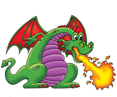 Cartoon Dragon Breathing Fire
