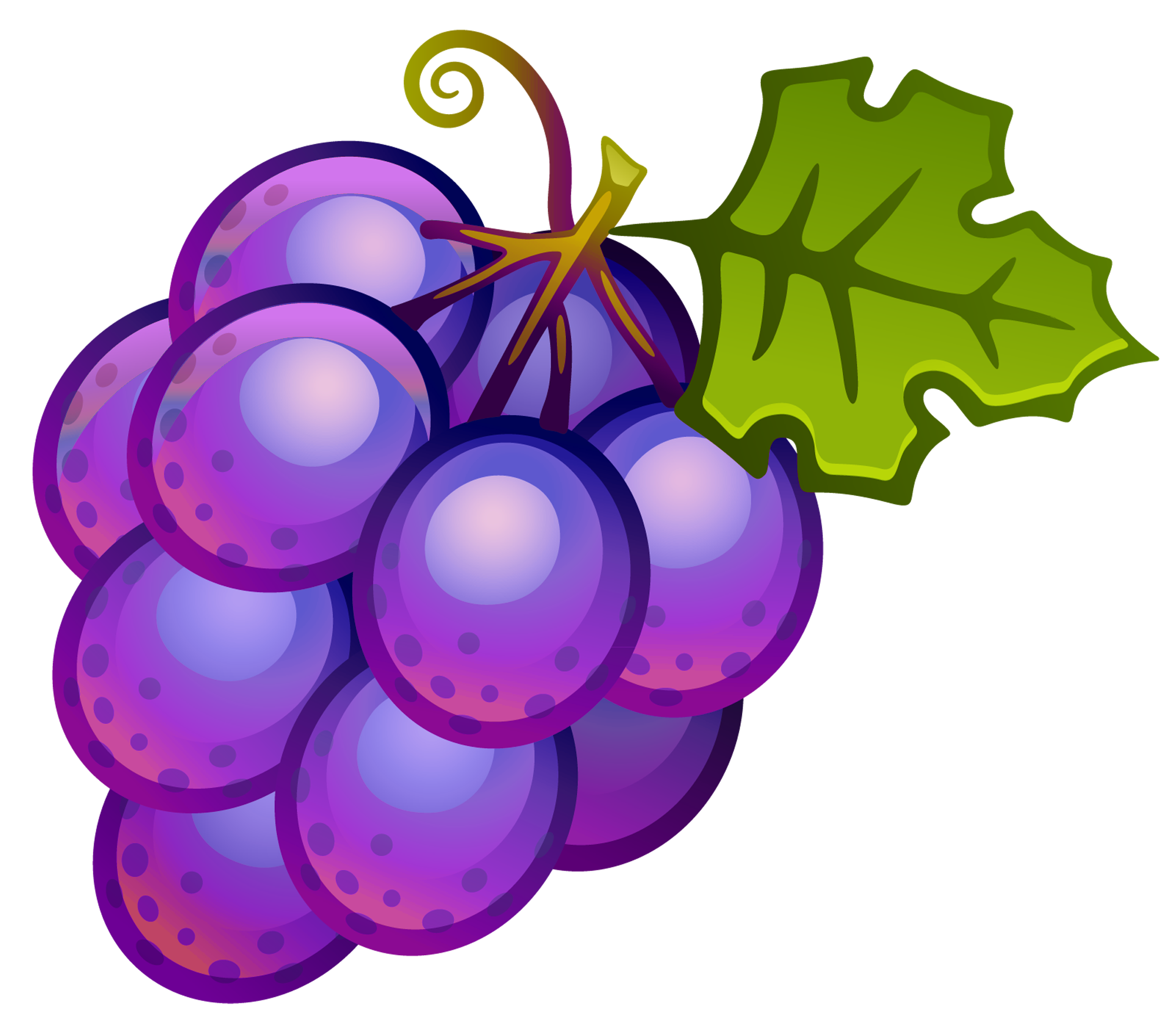 Grape with sunglasses cartoon clipart
