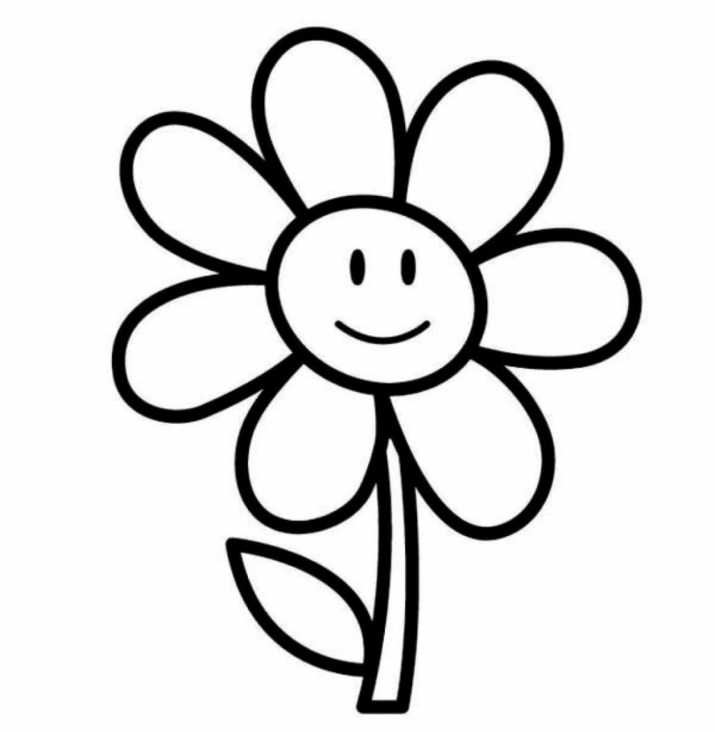 Easy Flower Coloring Pages Simple Flower Coloring Pages Clipart ...