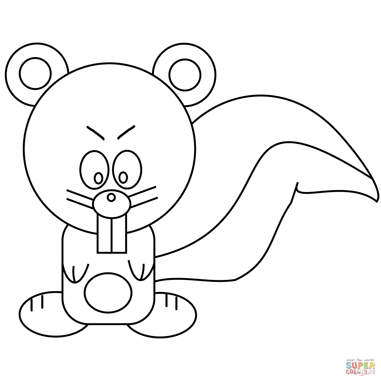 Cartoon Squirrel coloring page | Free Printable Coloring Pages