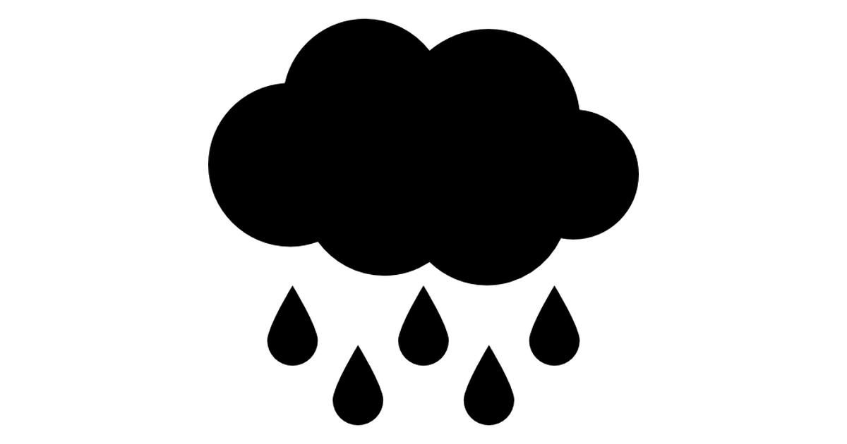 Rain black cloud with raindrops falling down - Free weather icons