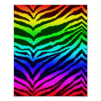 Rainbow Zebra Posters | Zazzle.com.au