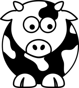 Black and white cow clipart