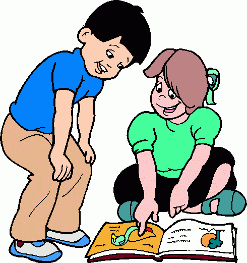 Children Reading Clip Art