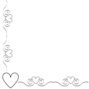 Heart Border Clipart Image - Black and white heart border