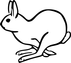 rabbit running clipart