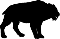 Saber Toothed Tiger Silhouette Sticker - Car Stickers