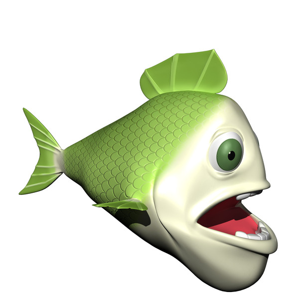 fish cartoon character rigged 3d 3ds