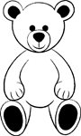 Cute Teddy Bear Outline Sticker - Car Stickers
