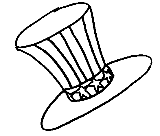 words th of july coloring page hat