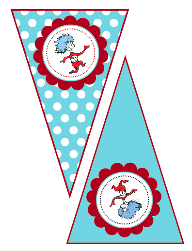 Dr. Seuss Cat in the Hat Thing 1 Thing 2- Printable Banner ...