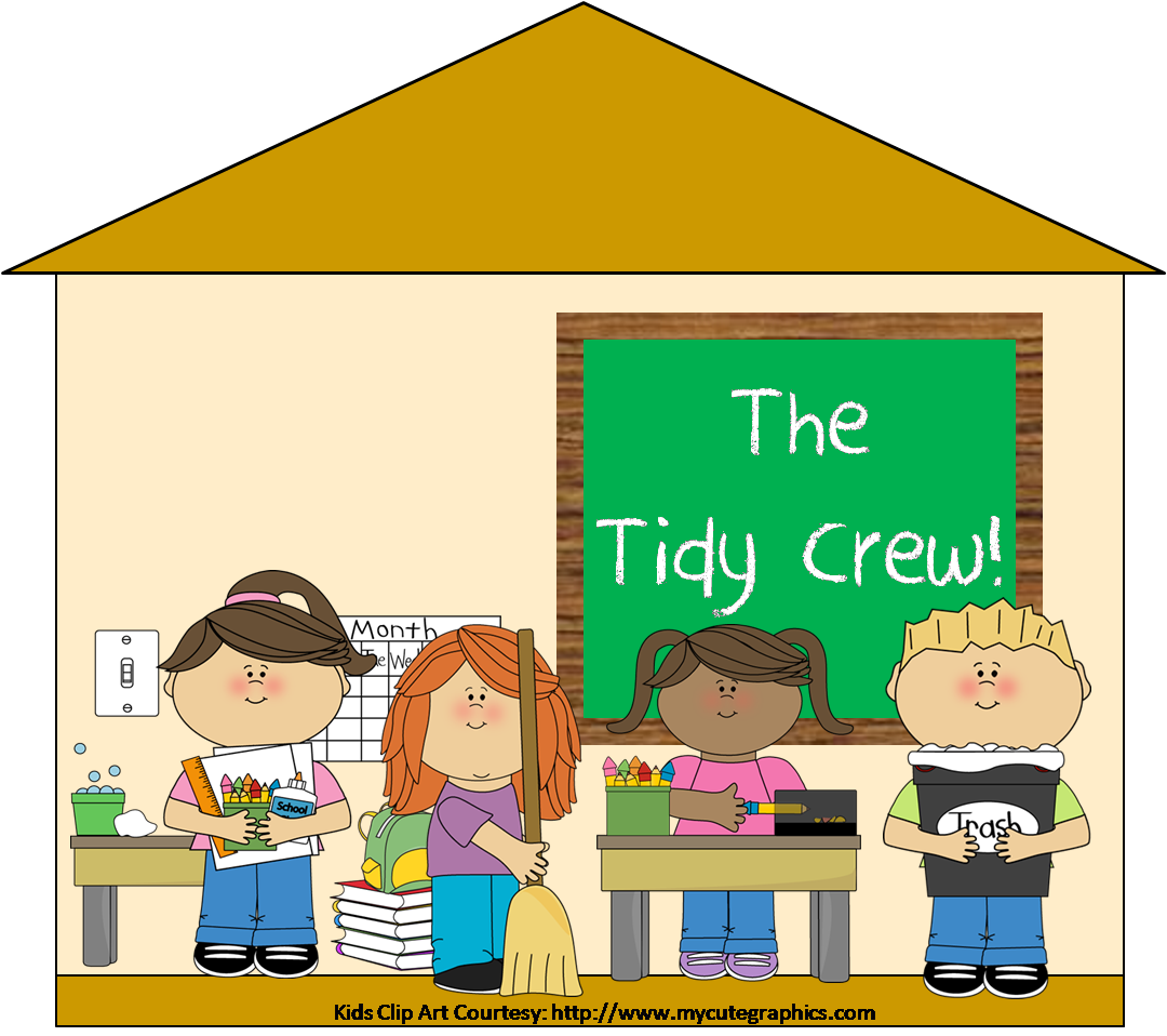 Kids entering classroom clipart