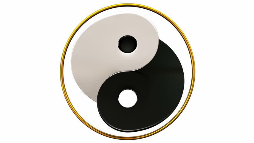 Glowing Yin Yang Symbol Loop Stock Footage Video 9413069 ...