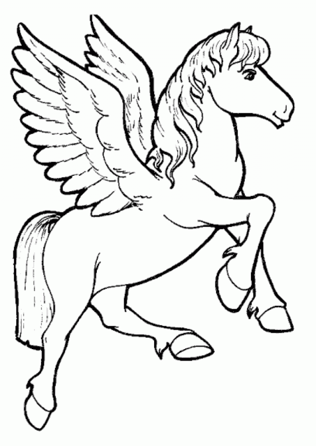 Flying Unicorn Coloring Pages - AZ Coloring Pages