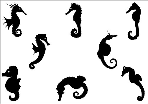 Seahorse Silhouette - Free Clipart Images