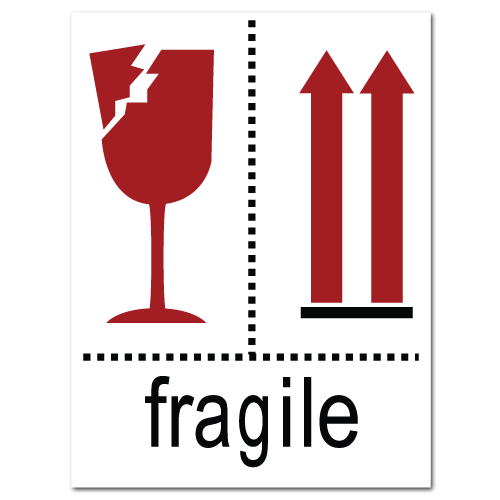 Fragile stickers, warning stickers, caution labels and more