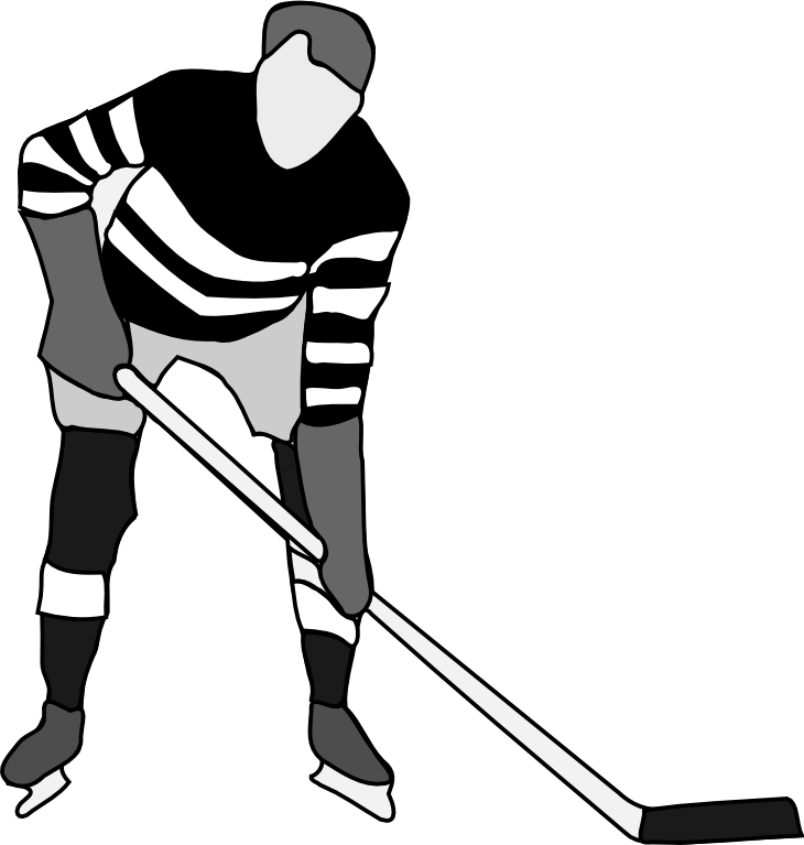 Hockey player clipart free