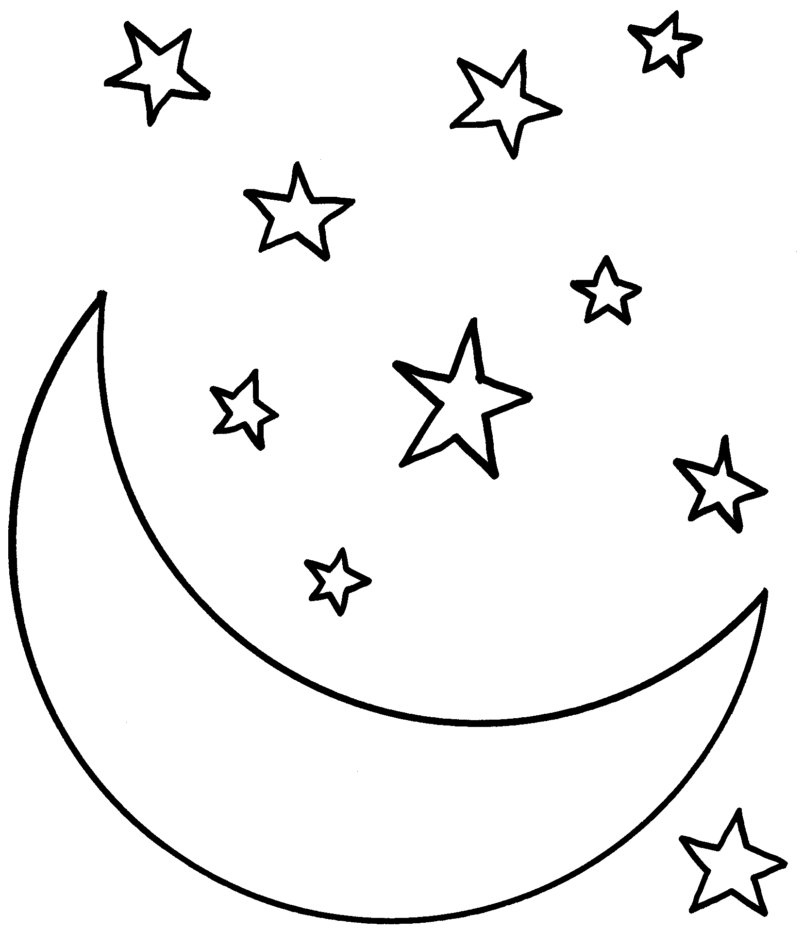 Black and white clipart moon
