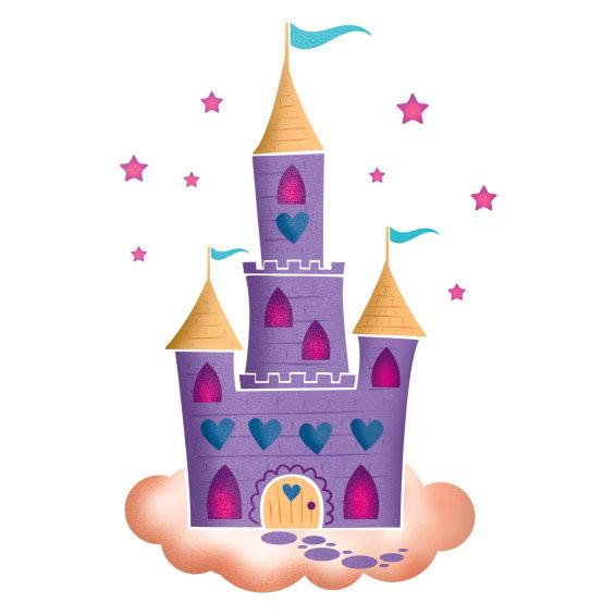 Fairy Castle Wall Sticker Multicoloured