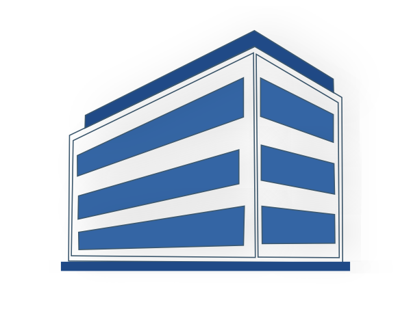 Blue Building Clipart