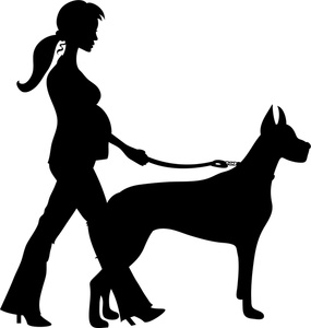 Woman walking dog clipart - ClipartFox