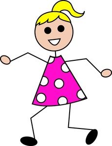 Stick figure girl clip art