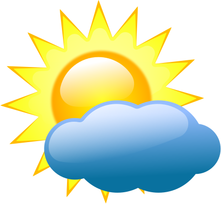 Sunshine with cloud clipart