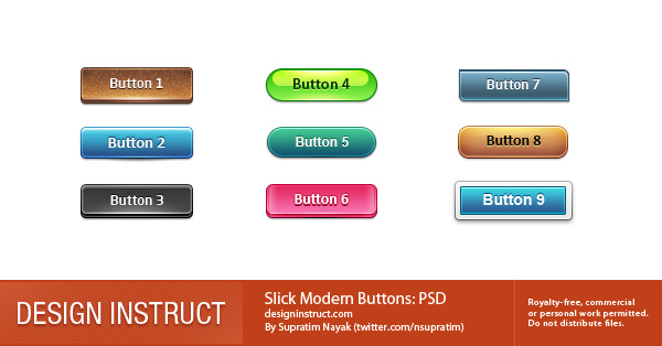 40 Free High-Quality Web Button PSD Downloads