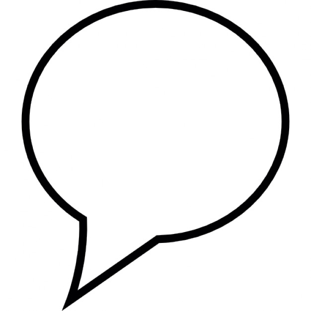 Speech bubble in white, IOS 7 interface symbol Icons | Free Download