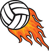 Flaming Volleyball Clip Art - Free Clipart Images