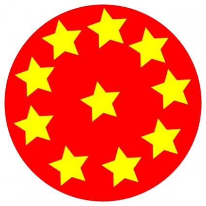 Red Circle With Stars clip art vector, free vector graphics