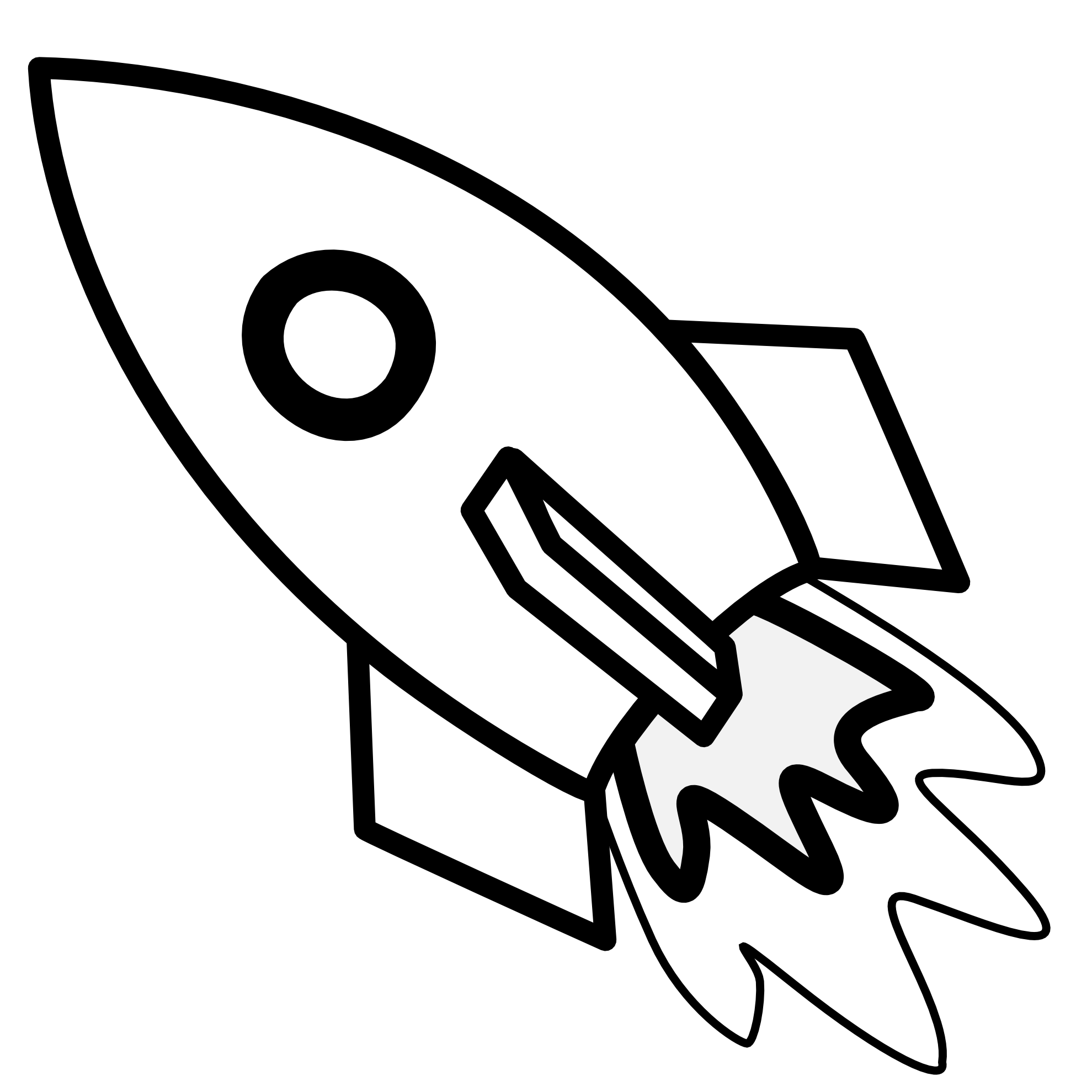 Toy Rocket Black White Line Art Scalable Vector Graphics SVG ...