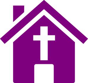 Purple Church House clip art - vector clip art online, royalty ...