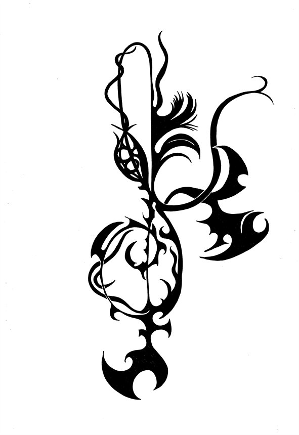 blackandwhite - Treble clef by Cathy Read