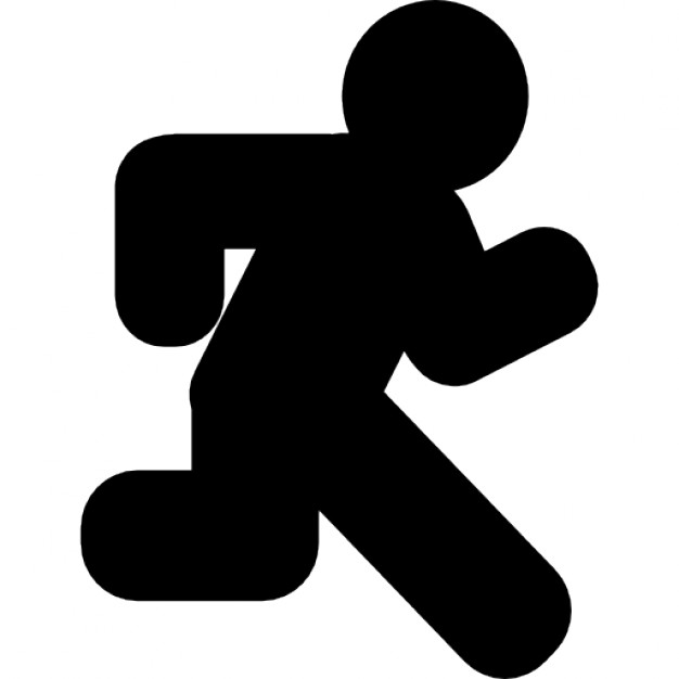 Man running from side view, IOS 7 interface symbol Icons | Free ...