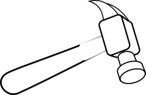 Hammer clipart black and white