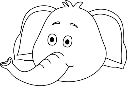 Elephant Face Clipart Outline